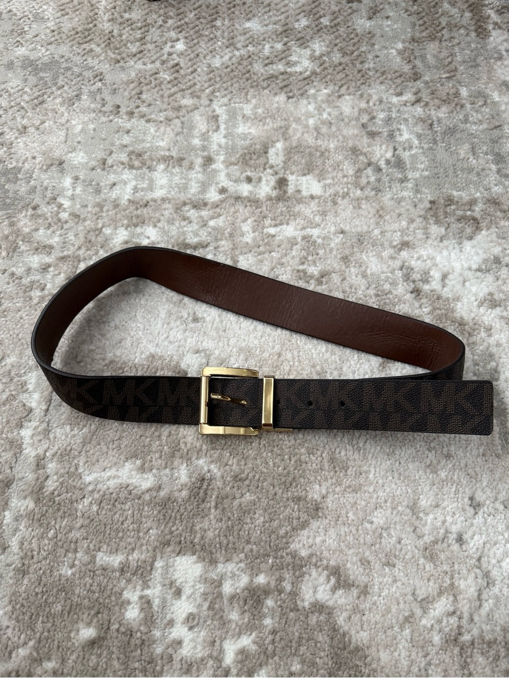 Michael Kors Brown Logo Reversible Belt